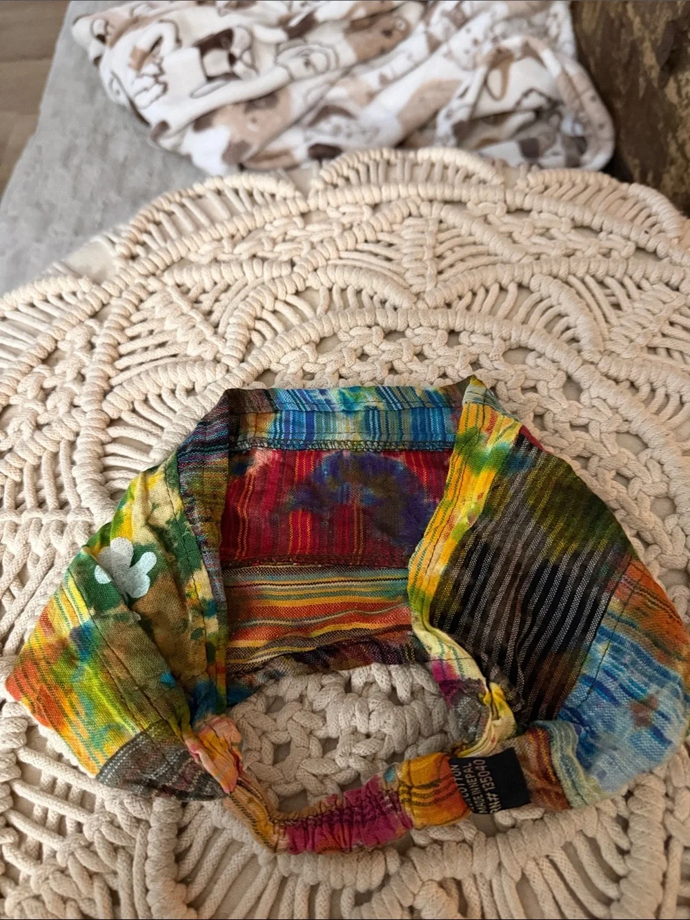 Boho Women Multicolor Tie-Dye Patchwork Headband